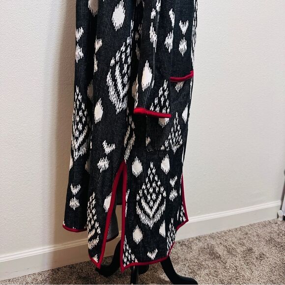 Antthony Knit Jacquard Duster Coat Navy Ivory- NWT - Picture 7 of 11